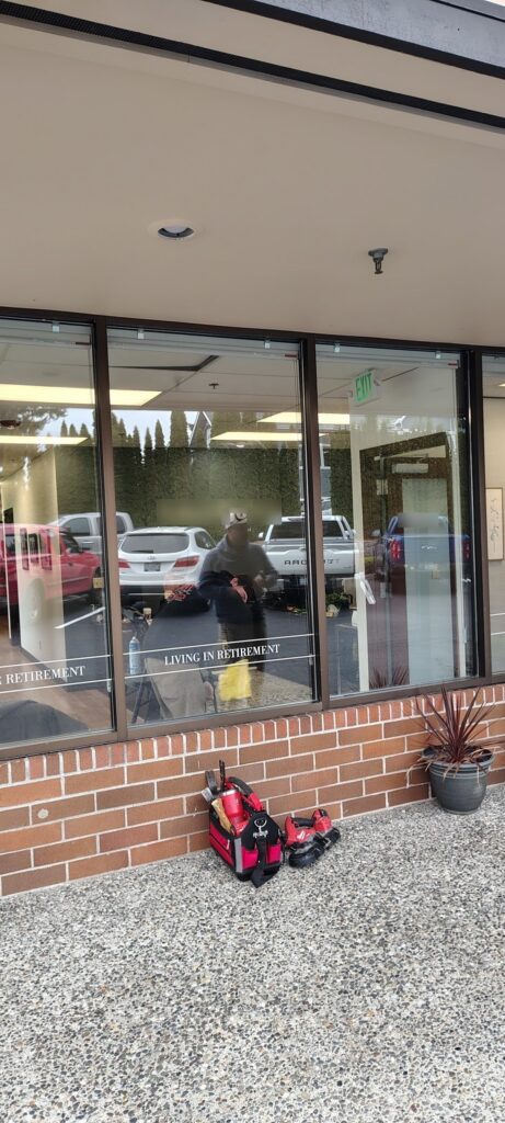 Finished storefront glass replacement at a Silverdale, WA office